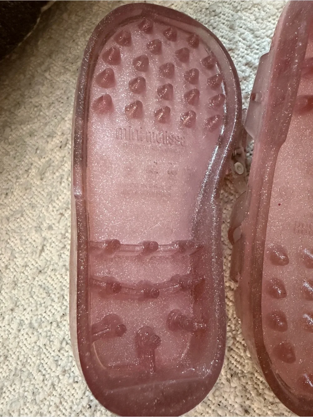Mini Melissa Pink Glitter Jelly Sandals | Toddler Size 8  Worn Once